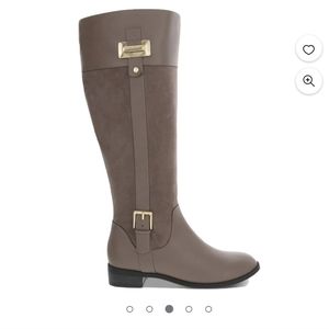 Karen Scott Women's Deliee 2 Faux Leather Knee-High Riding Boots Stone